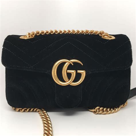 gucci velvet purse black|GUCCI Velvet Matelasse Mini GG Marmont Shoulder Bag Black.